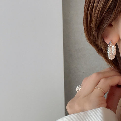 tweed pierce/earring